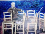 A caricature found to show that Cypriots use many chairs to sit